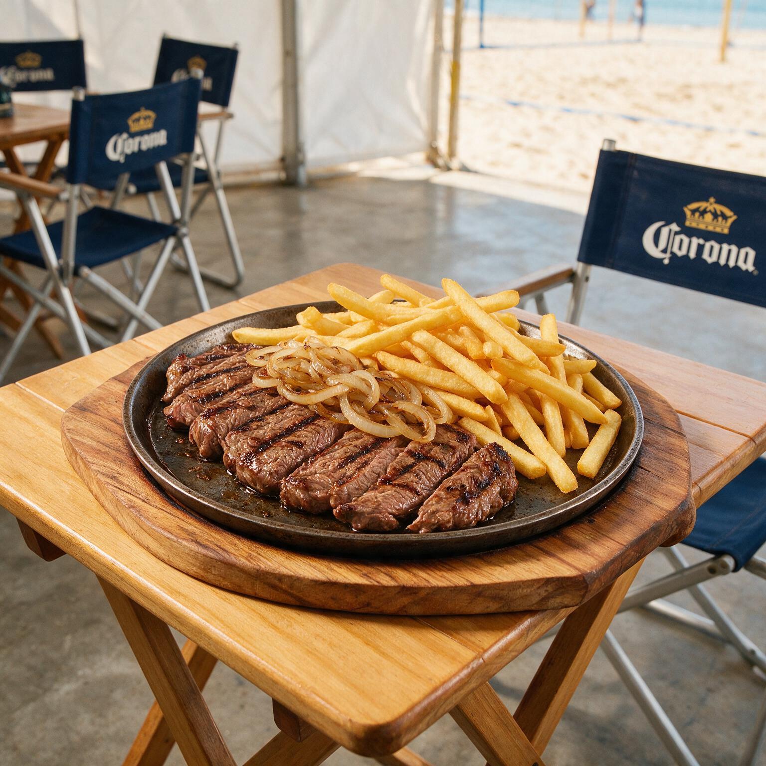 Chapa de Contra Filé com Fritas